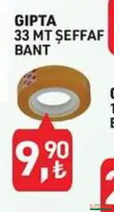 GIPTA 33 MT ŞEFFAF BANT indirimli fiyat GIPTA 33 MT ŞEFFAF BANT fiyat ve kampanya bilgisi